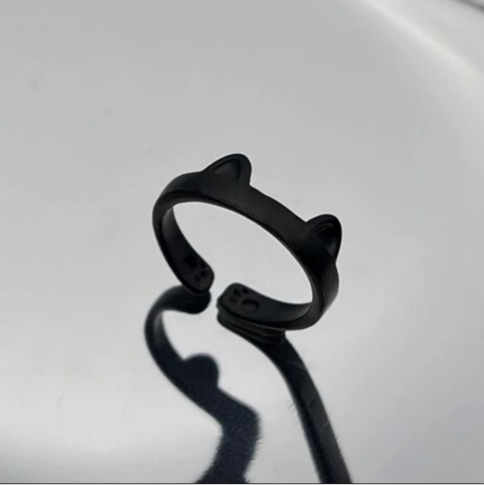 🌟ONE LEFT🌟🐈‍⬛Black Cat Cuff Ring🐈‍⬛ - Picture 2 of 4